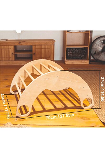 Ankebut Montessori Ahşap Pikler Halkası Tırmanma Merdiveni orta boy