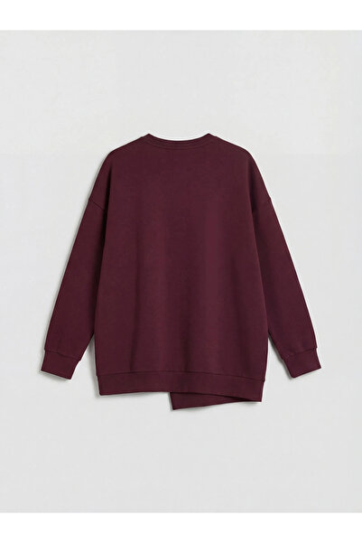 LC Waikiki KOOR SPORT Mürdüm Soft Touch Oversize Kadın Sweatshirt