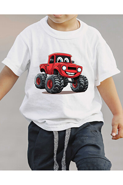 F17 Ajans Tricou pentru băieți cu mânecă scurtă, 100% bumbac, cu imprimeu maș...