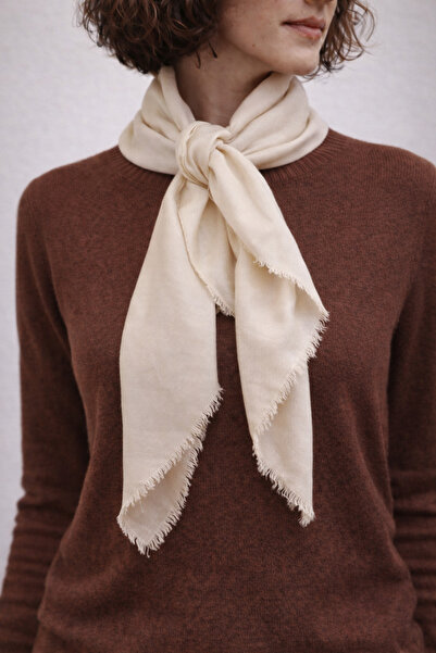 KRAFTELLA شال من الصوف بمظهر الحرير |   شال نسائي مربع الشكل،