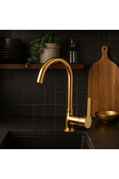 banyosepeti لينيا جولد جولد – 360 °   صنبور مياه دوار بأنبوب دوار