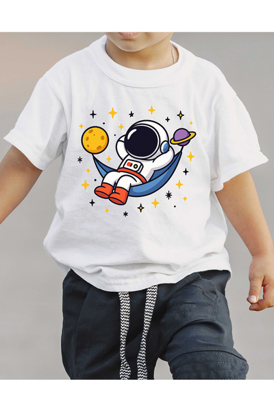 F17 Ajans Astronaut leži u ležaljci Štampano 100% pamuk Majica kratkih rukava...