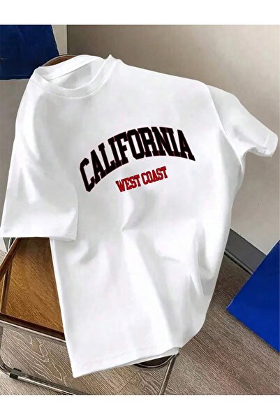 FUFLUNS Ανδρικό μπλουζάκι με στάμπα Καλιφόρνια Γουέστ Κοστ, μεγάλου μεγέθους,...