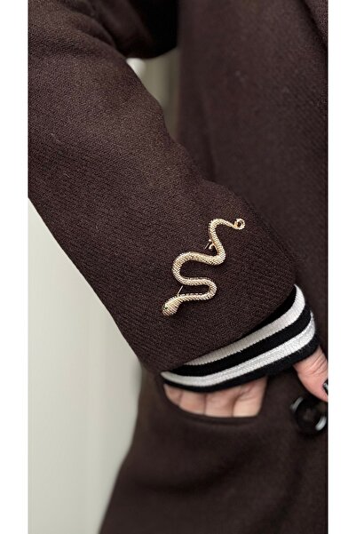 Finery by Nerrs Yeşil Göz Detaylı Yılan Broş