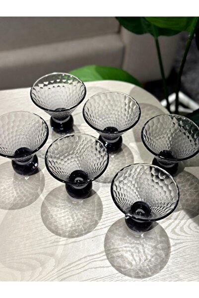 ROY KING Royking Ayaklı Dondurmalık Balık Sırtı Siyah Kase Kokteyl Bardak YV-351