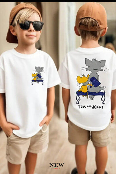 New Shine TOM ȘI JERRY IMPRIMAT UNISEX COPII tricou