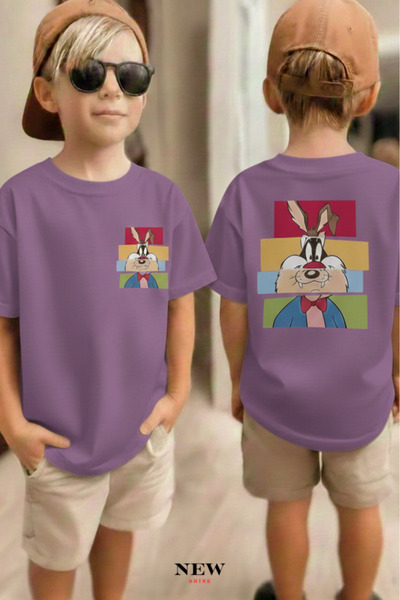 New Shine Унисекс детска тениска с отпечатани анимационни герои