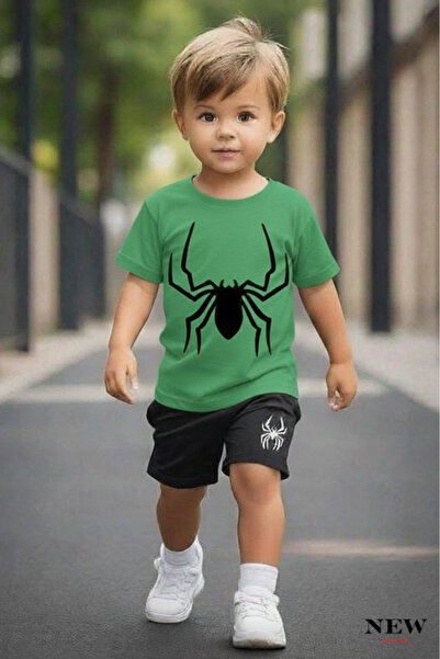 New Shine تي شيرت للأطفال مطبوع عليه عنكبوت للجنسين
