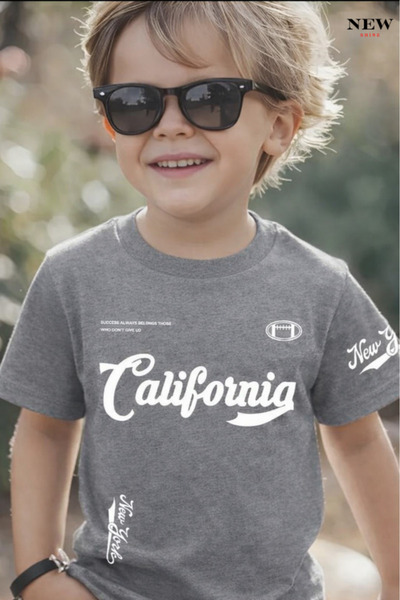 New Shine TRICOU UNISEX PENTRU COPII CU IMPRIMEU CALIFORNIA