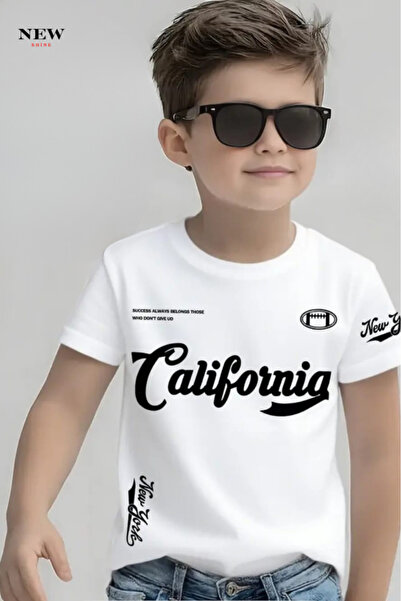 New Shine تي شيرت مطبوع عليه كاليفورنيا للأطفال من الجنسين