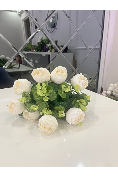 CrossWell Home 8’li Premium Yapay Şakayık ve Okaliptüs Buketi – Büyük Boy Dol...