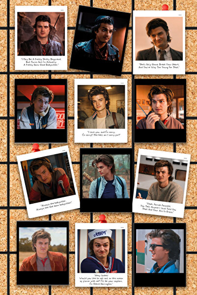Pankart Evi Steve Harrington - Stranger Things 12 adet Pola Foto Kart Seti - ...