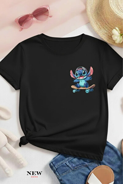 New Shine Imprimeu Stitch Unisex Copii tricou