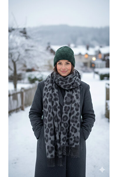 Luma Decor Leopar Desenli Kalın Şal