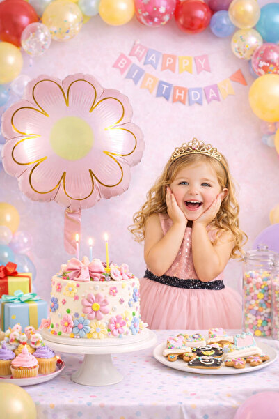 Partifabrik Daisy Pink Foil Balloon 52 cm