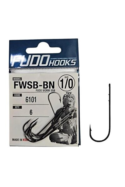 Fudo 6101 No:1/0 Worm SSB Black Nikel Olta İğnesi 6 Adet