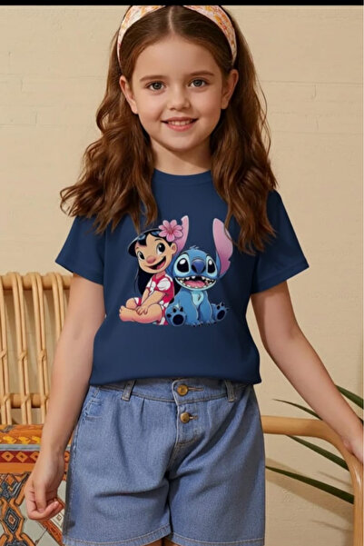 New Shine Imprimeu Stitch Unisex Copii tricou