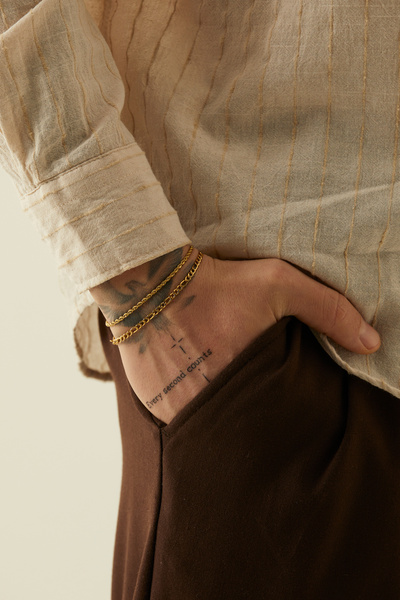 Fjellor Salendor Men's Gold Color Stainless Steel 2-Piece Bracelet Set – Figa...