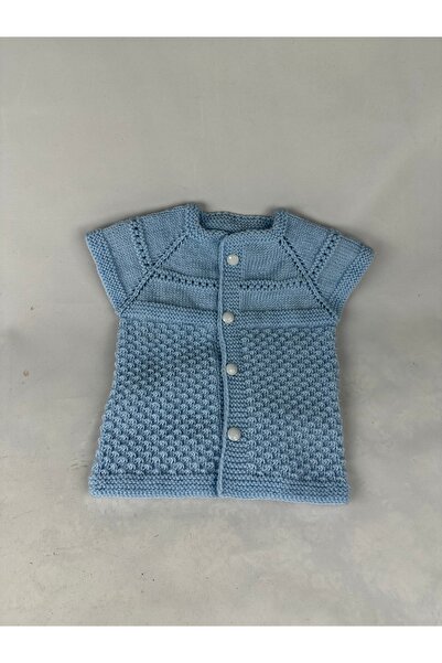 RELYA Baby Unisex Blue Machine Wool Anti-Pilling Buttoned Vest 6 12 Months Wi...
