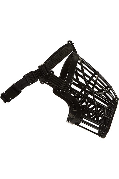 Trixie Plastic Dog Muzzle with Snout Nylon Strap, 26 cm, Large, Black