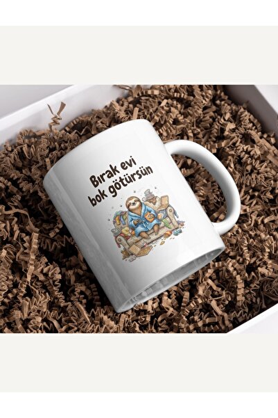 Fikart كوب مضحك مكتوب عليه "Bring Me Your Poop" بتصميم حيوان كسول