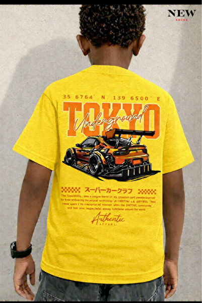 New Shine تي شيرت للأطفال مطبوع عليه طوكيو للجنسين