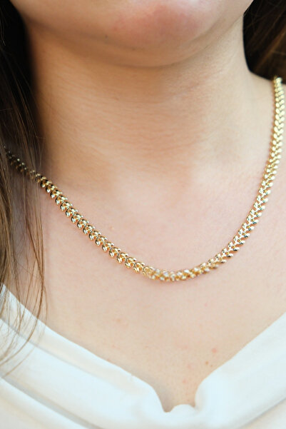 Fomogo Luxury Leaf Necklace 316L Stainless Steel Gold Modern Design