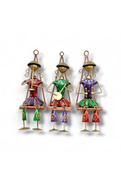 Regium الحرف اليدوية الراجستانية: مجموعة من 3 قطع ديكور منزلي معدني تقليدي