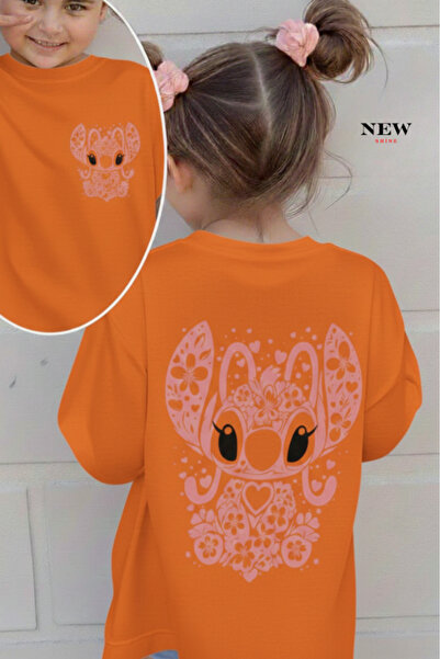 New Shine تي شيرت مطبوع عليه ستيتش للأطفال من الجنسين