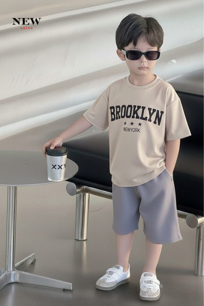 New Shine تي شيرت للأطفال مطبوع عليه بروكلين نيويورك للجنسين