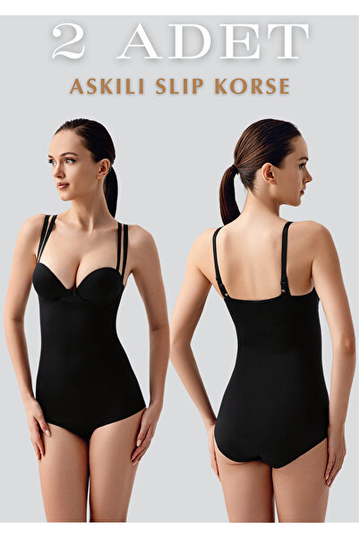 QKK Women's 2-Piece Slip Corset with Straps - Stitch-Free Shaping / Sculpting...