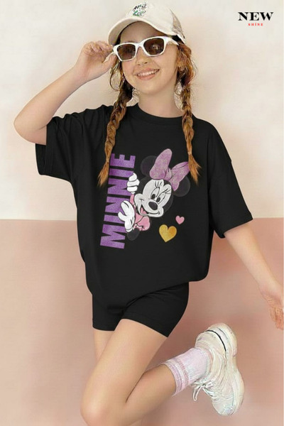 New Shine تي شيرت مطبوع عليه ميني للأطفال من الجنسين