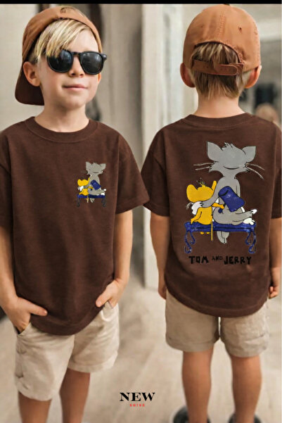 New Shine TOM ȘI JERRY IMPRIMAT UNISEX COPII tricou