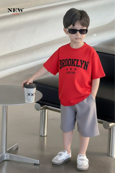 New Shine تي شيرت للأطفال مطبوع عليه بروكلين نيويورك للجنسين