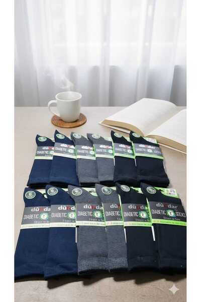 Dündar PLUS BAMBU DİYABETİK ERKEK ÇORAP; 4 MEVSİM; DİKİŞSİZ/KOKULU; ASORTİ 12...