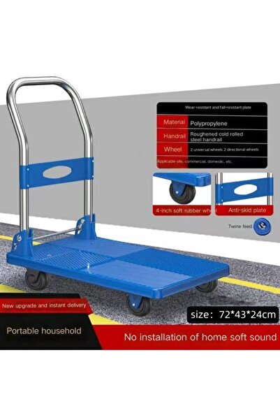 satrendy Folding Platform Cart Heavy Duty Hand Truck 150kg Capacity Dolly wit...