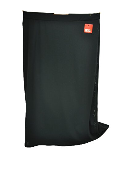 elma abone Plus Size Crepe Pencil Skirt with Stone Accents on the Sides