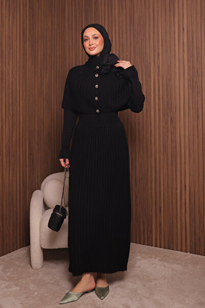 Mogi Butik Women's Tight Knit Cape Knitwear Hijab Dress Std Size 3150