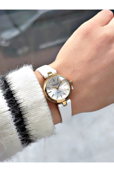 Ferrucci Special Design White-Gold Color Leather Cord Women's Wristwatch Frc2040Mr