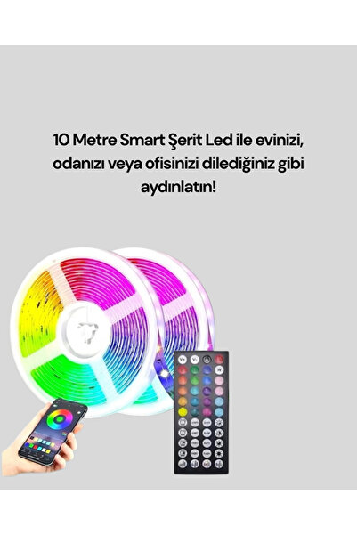 Lisinya 10 Metre USB Smart Şerit Led Kumandalı Telefon Kontrollü -