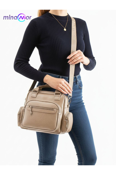 Minamor Women's Faux Leather Hand and Shoulder Bag - Multi-Compartment Casual...