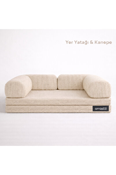 OMİSİLLİ Eko Kanepe Fitilli Kadife Silinir Yıkanır 32h Cm Çökmez Dayanıklı 80...