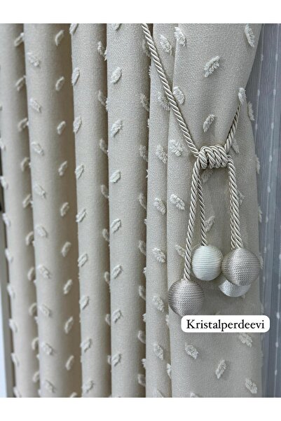 MOAYAD FON PERDE YENI SEZON PUSKULLU KREM RENK 1/3 SIK PILELI BORU PILE AKSES...