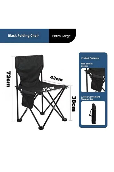 satrendy Heavy-Duty Folding Fishing Chair Portable Outdoor Camping Seat with ...
