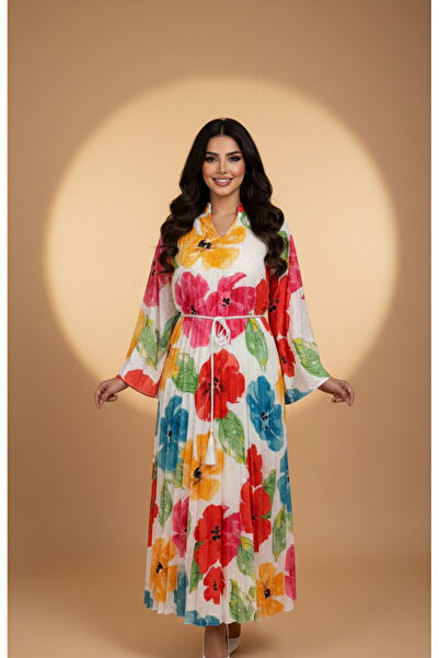 Moda Line Sparkling rose jalabiya with pearl embroidery on the sleeves