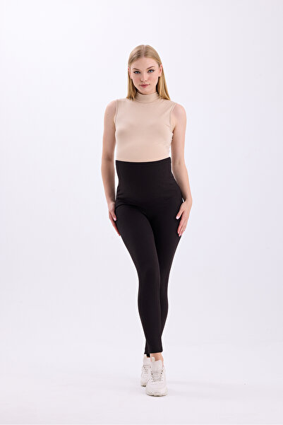 bodin Ribbed Adjustable High Waist Stretchy Recovery Maternity Leggings