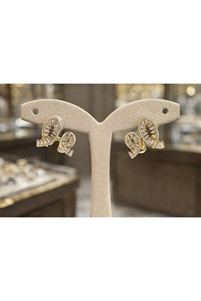 ÇAĞ MODA AKSESUAR Baguette stone earrings