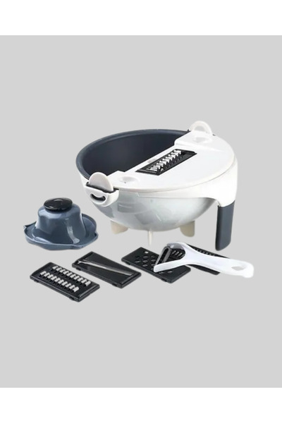 Lisinya 5-Function Rotary Grater and Slicer with Strainer -