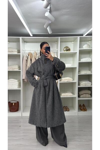 LUUNA STORE Evora Stand-Up Collar Coat - Anthracite