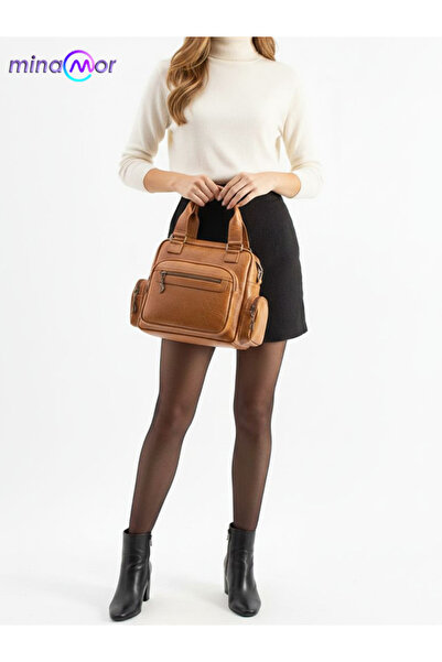 Minamor Women's Faux Leather Hand and Shoulder Bag - Multi-Compartment Casual...